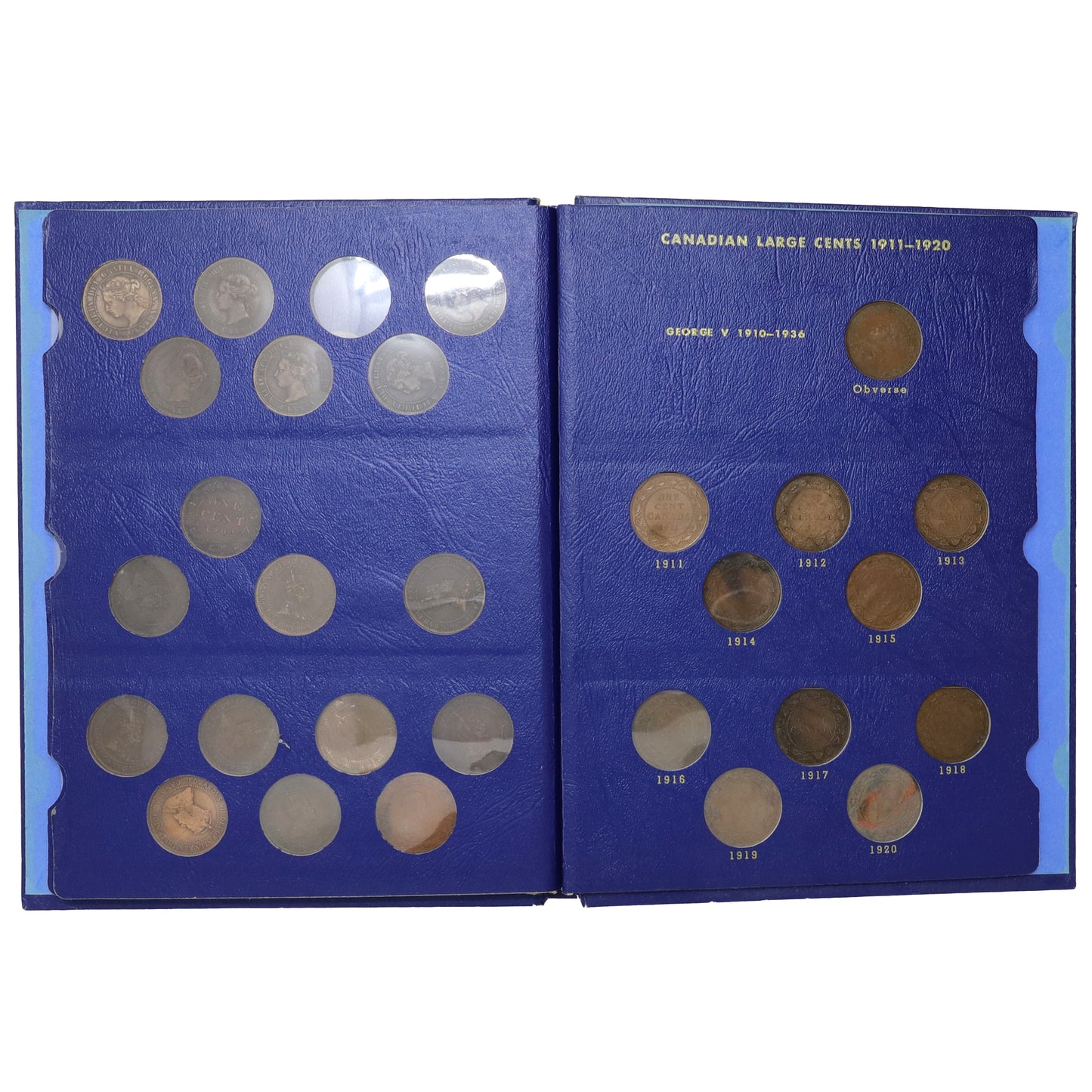 Estate Lot of 45x 1858-1920 Canada Large Cents (inc. 1858 - SCARCE DATE) in Whitman Album