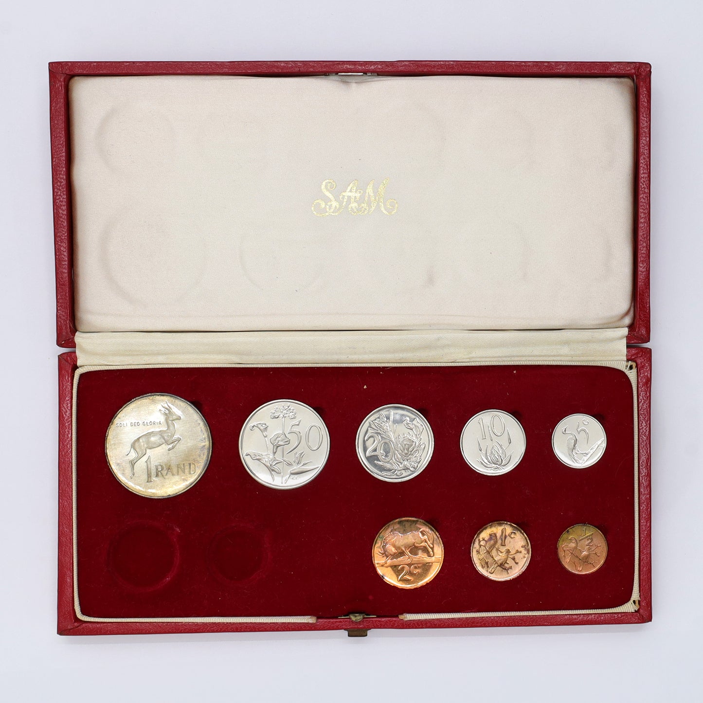 South Africa 1970 8-Coin Mint Set in Red Case (No Gold Pieces) issues