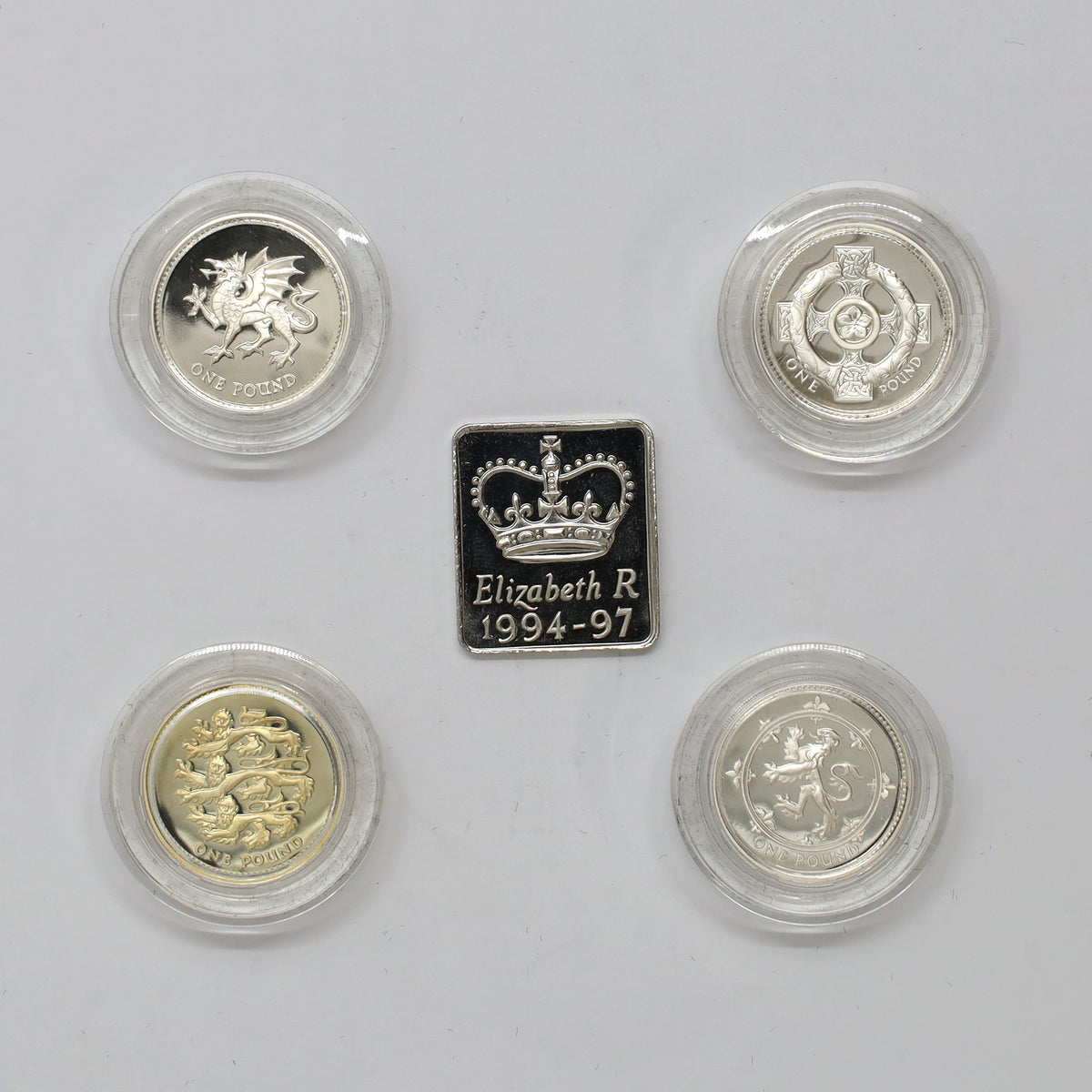 Great Britain 1994-1997 4-Coin Piedfort Silver Proof Set (minor issues)