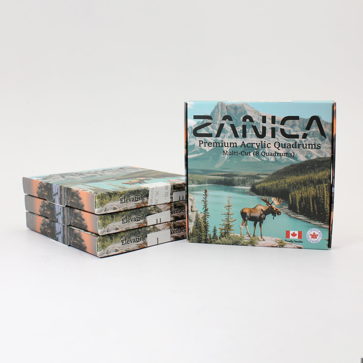 Lot of 4x Zanica Premium Acrylic Quadrum Capsules, Red, 8 Capsules Per Package, 4pcs