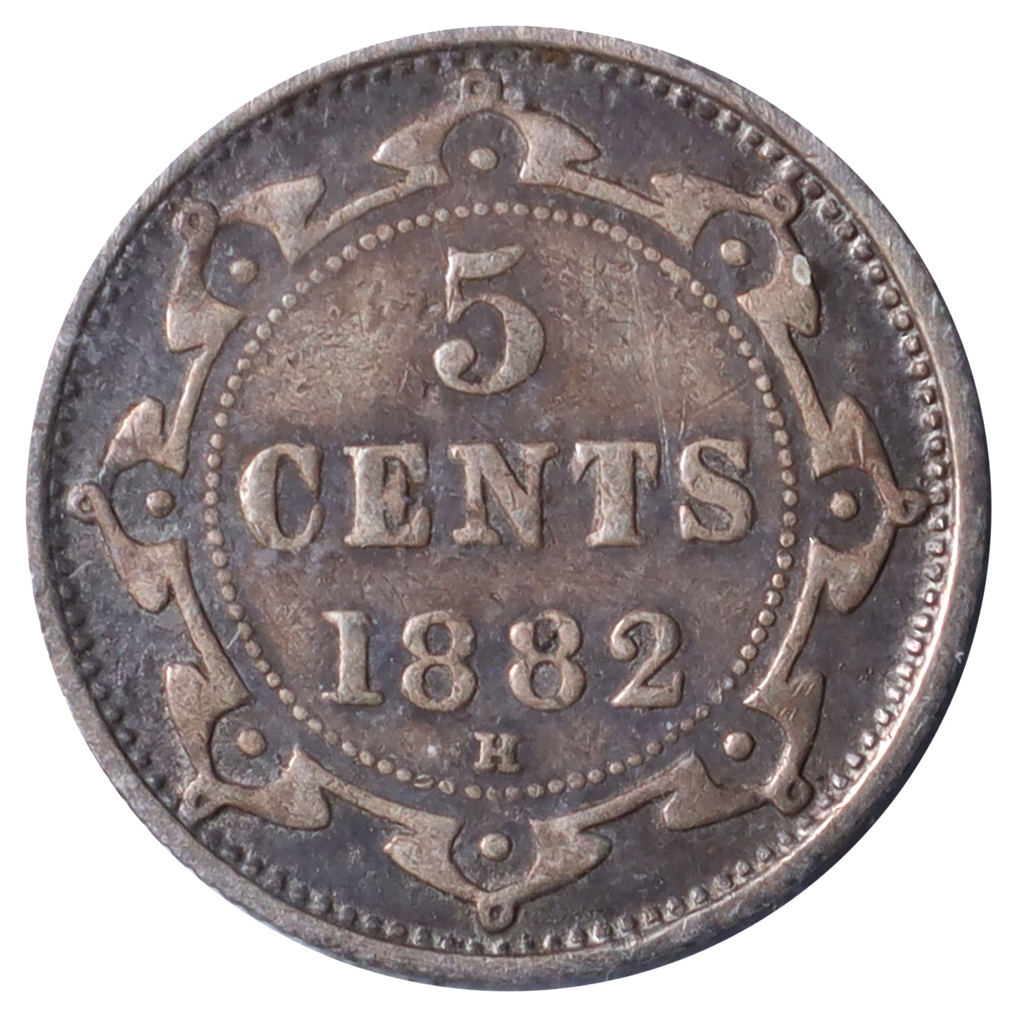 1882H Newfoundland 5-cents ICCS Certified F15