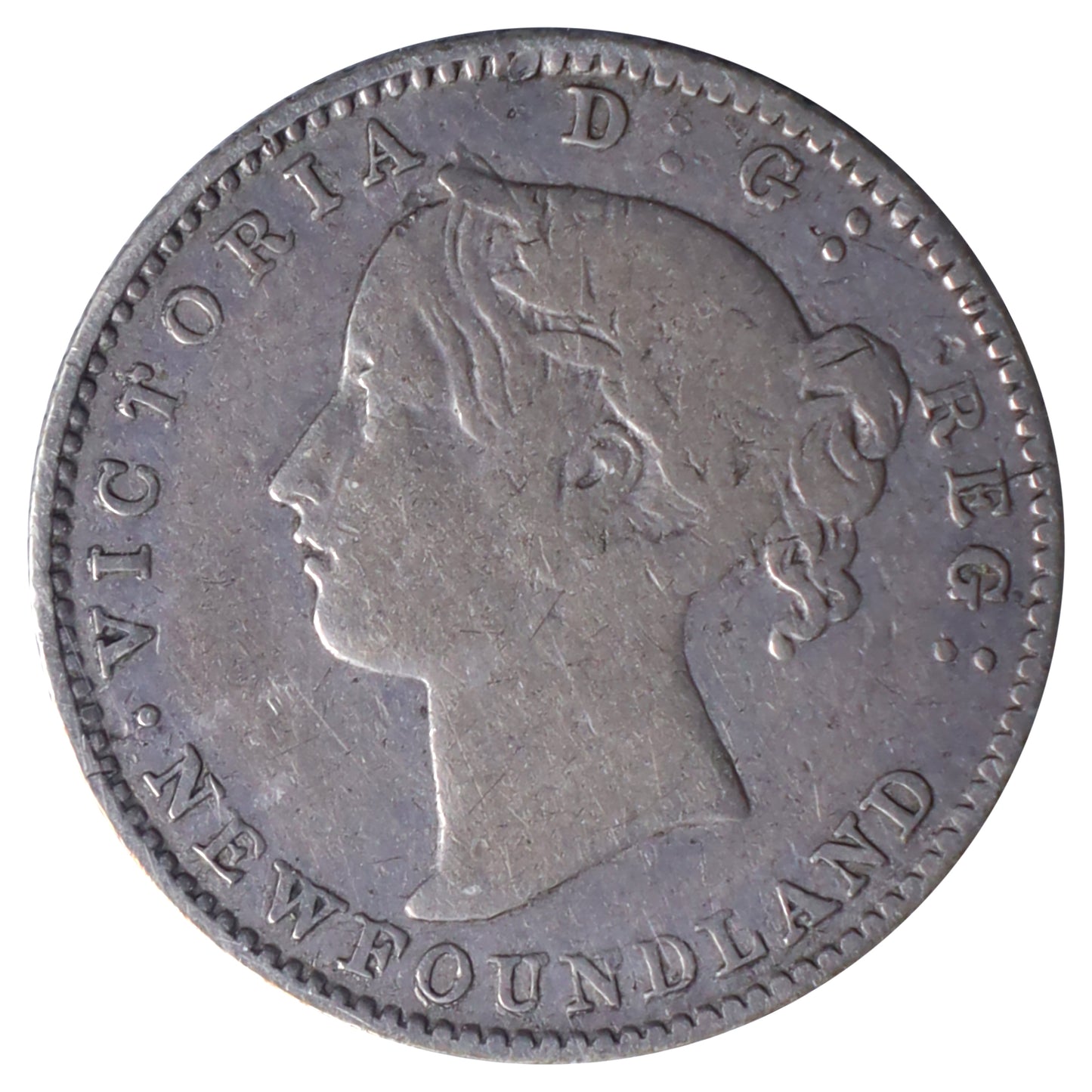 1870 Obv. 2 Newfoundland 10-cents ICCS Certified G6