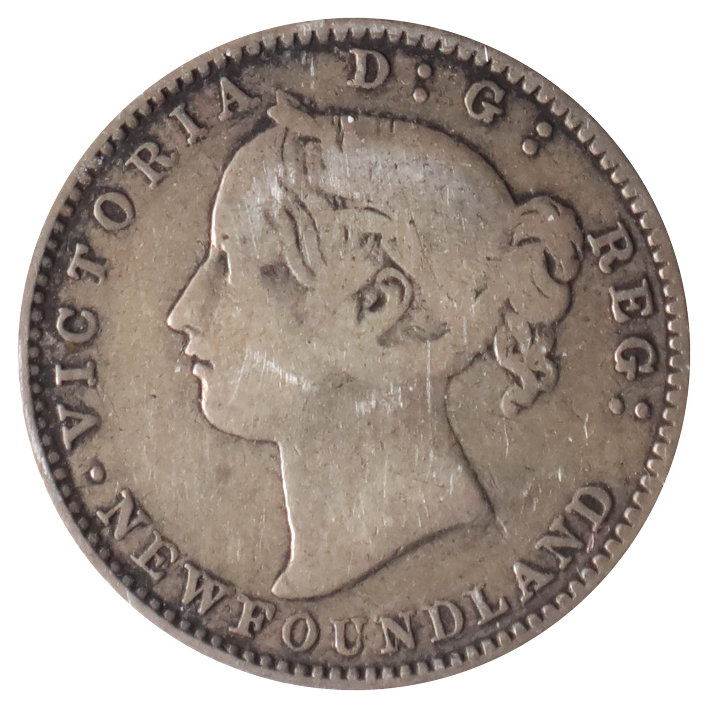 1873 Obv. 2 Newfoundland 10-cents ICCS Certified G6