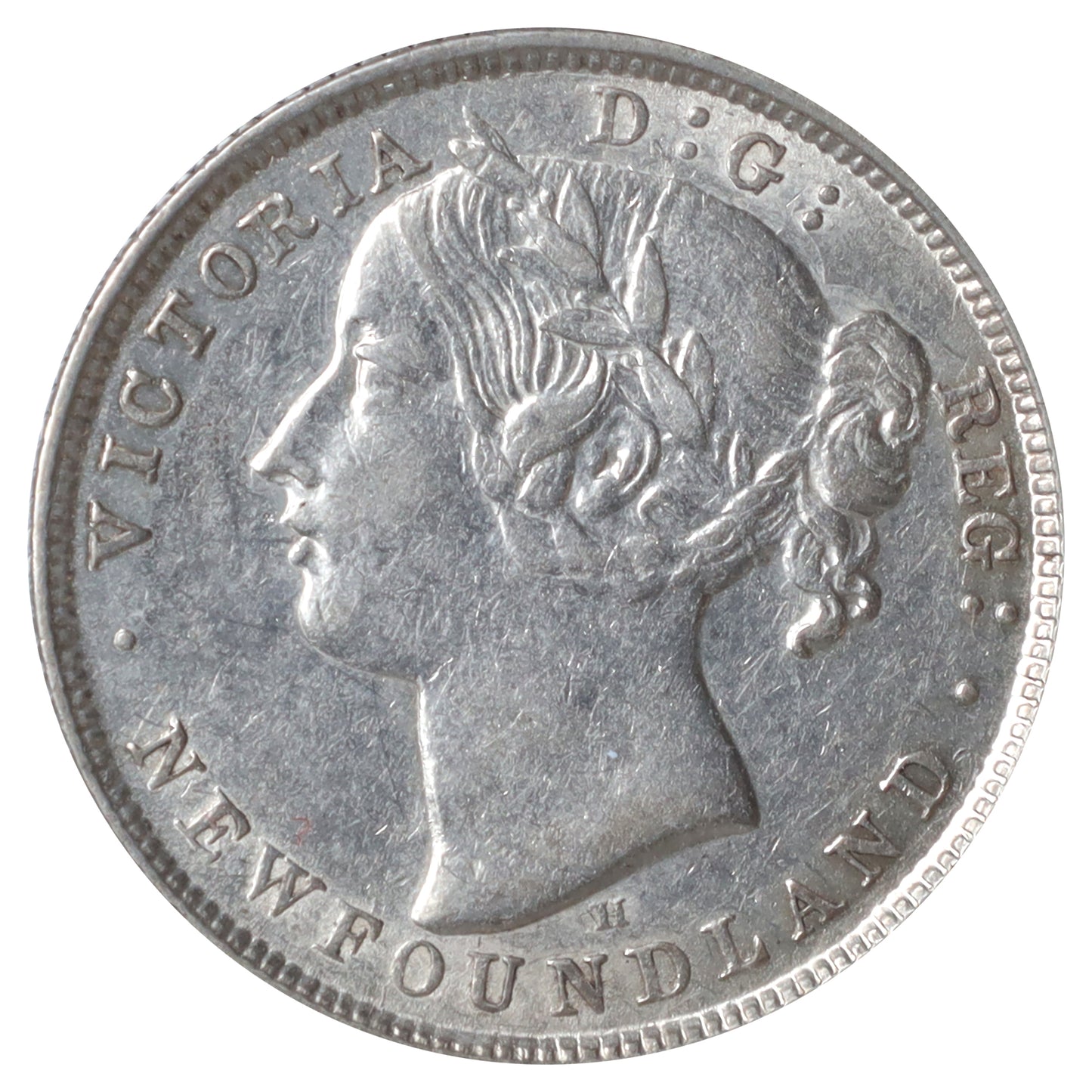 1872H Newfoundland 20-cents ICCS Certified EF40