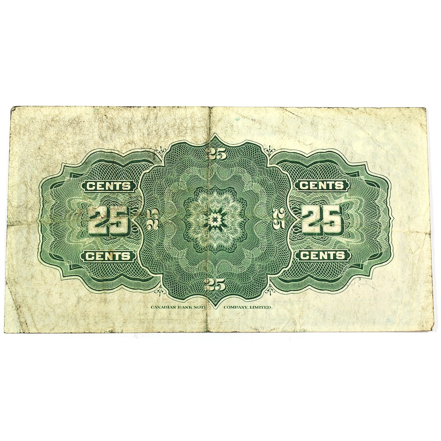 DC-24c 1923 Dominion 25-cent Shinplaster, McCavour-Saunders, VF-EF (VF30) Dirt