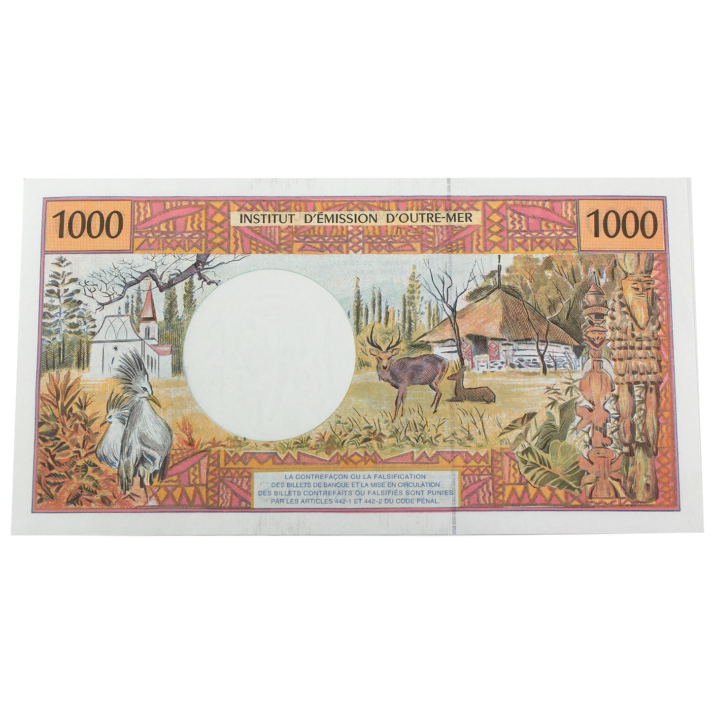 New Caledonia 1969 1000 Franc Note, Pick #2, UNC (MS60)