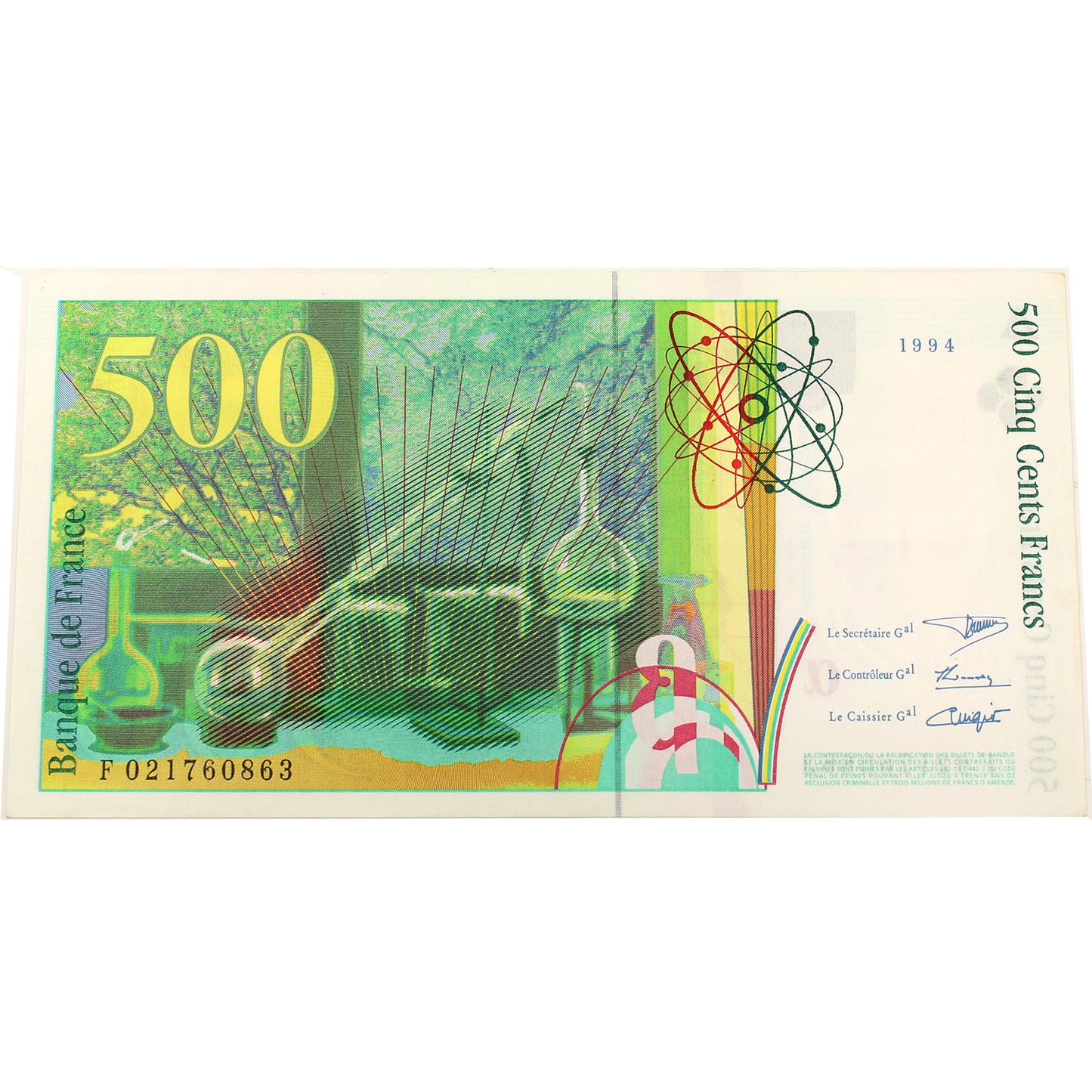 France 1994 500 Franc Note, Pick #160