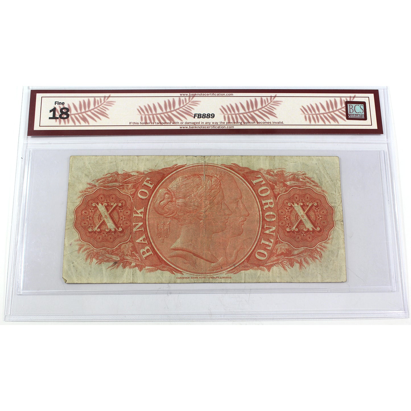 715-24-12 1937 Bank of Toronto $10 Marsh-Lamb, BCS Certified F18 (Holes, Tear)