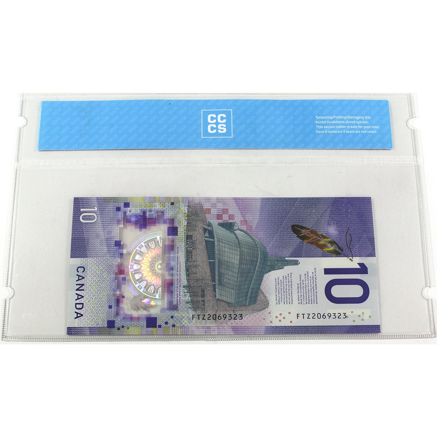 BC-77 2018 Canada $10 Wilkins-Poloz, FTZ, CCCS Certified GUNC66 (DOP)
