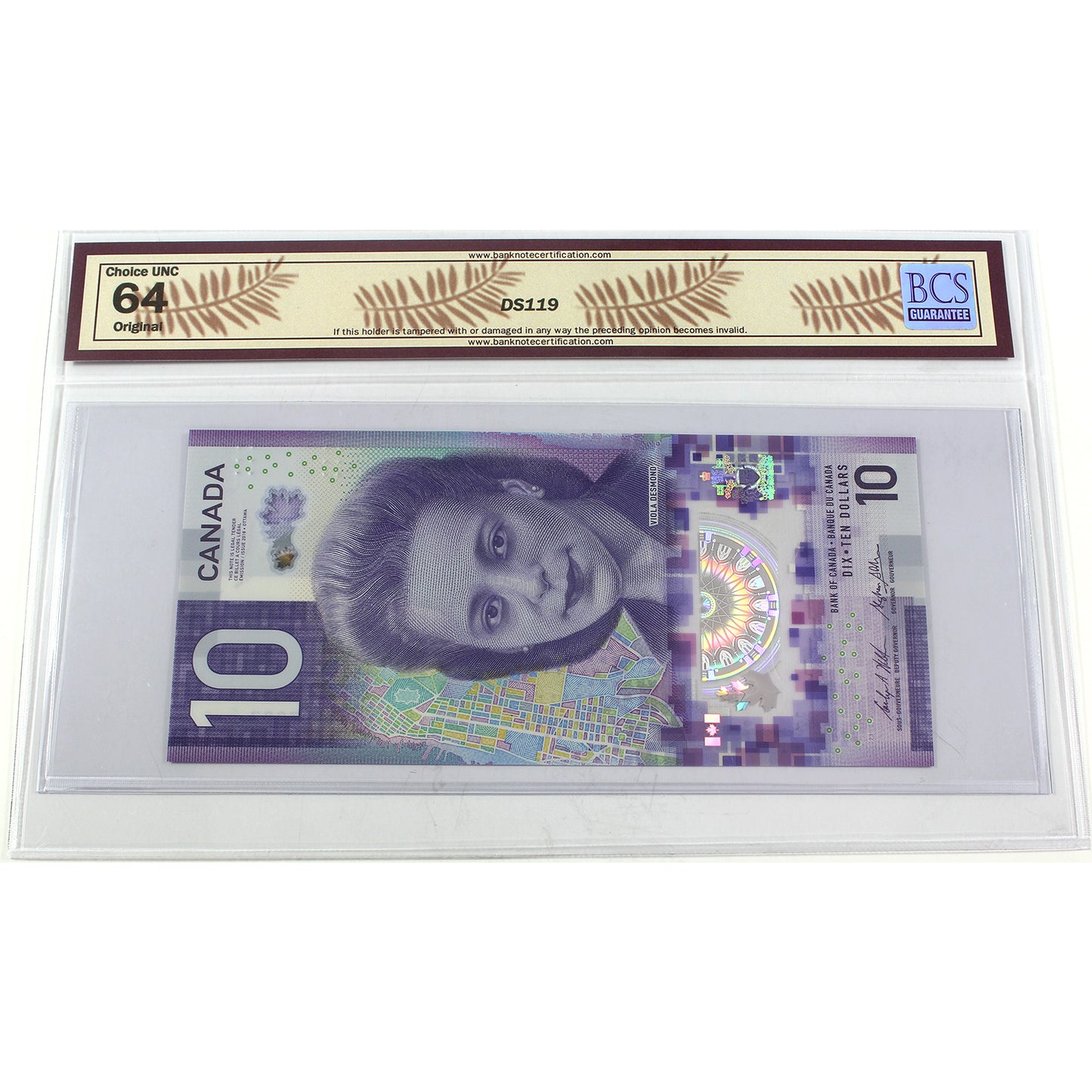 BC-77a 2018 Canada $10 Wilkins-Poloz, FTW, BCS Certified CUNC64 (DOP)