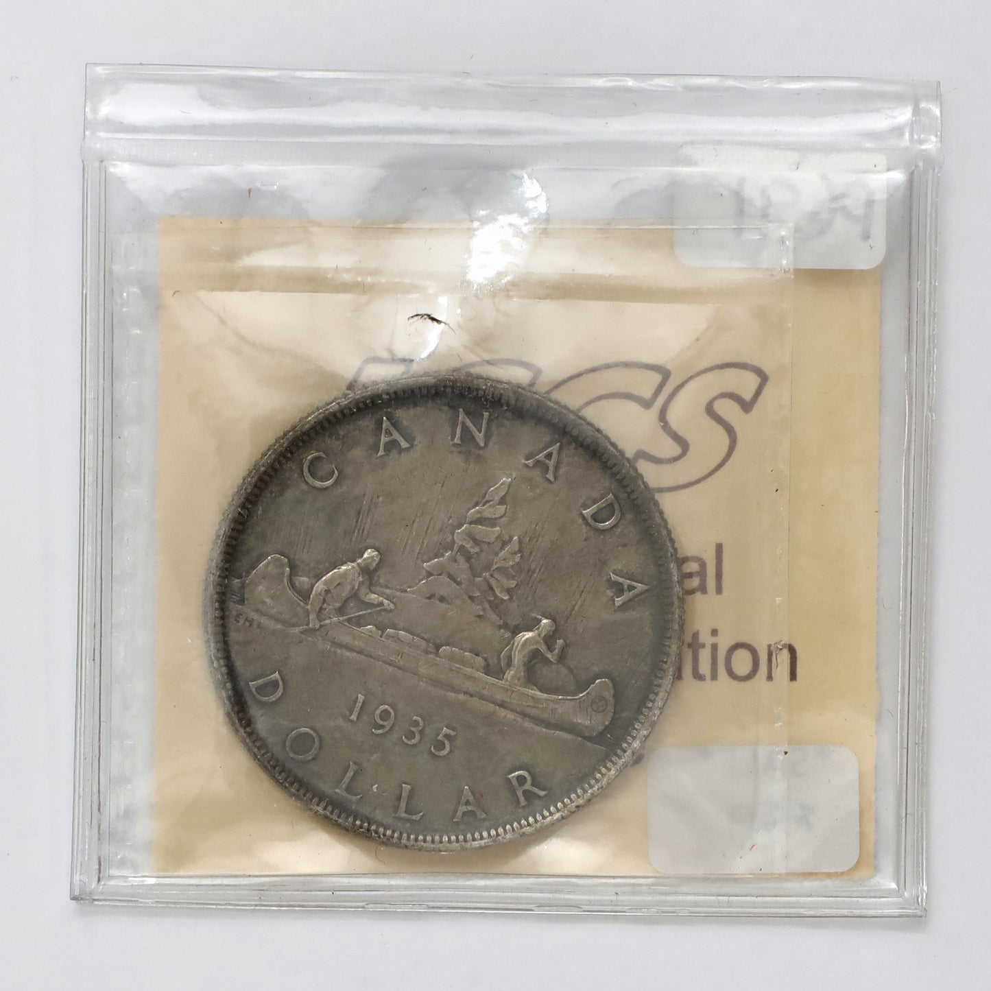 1935 Double Voyageur Canada Dollar ICCS Certified AU50 (Toned)