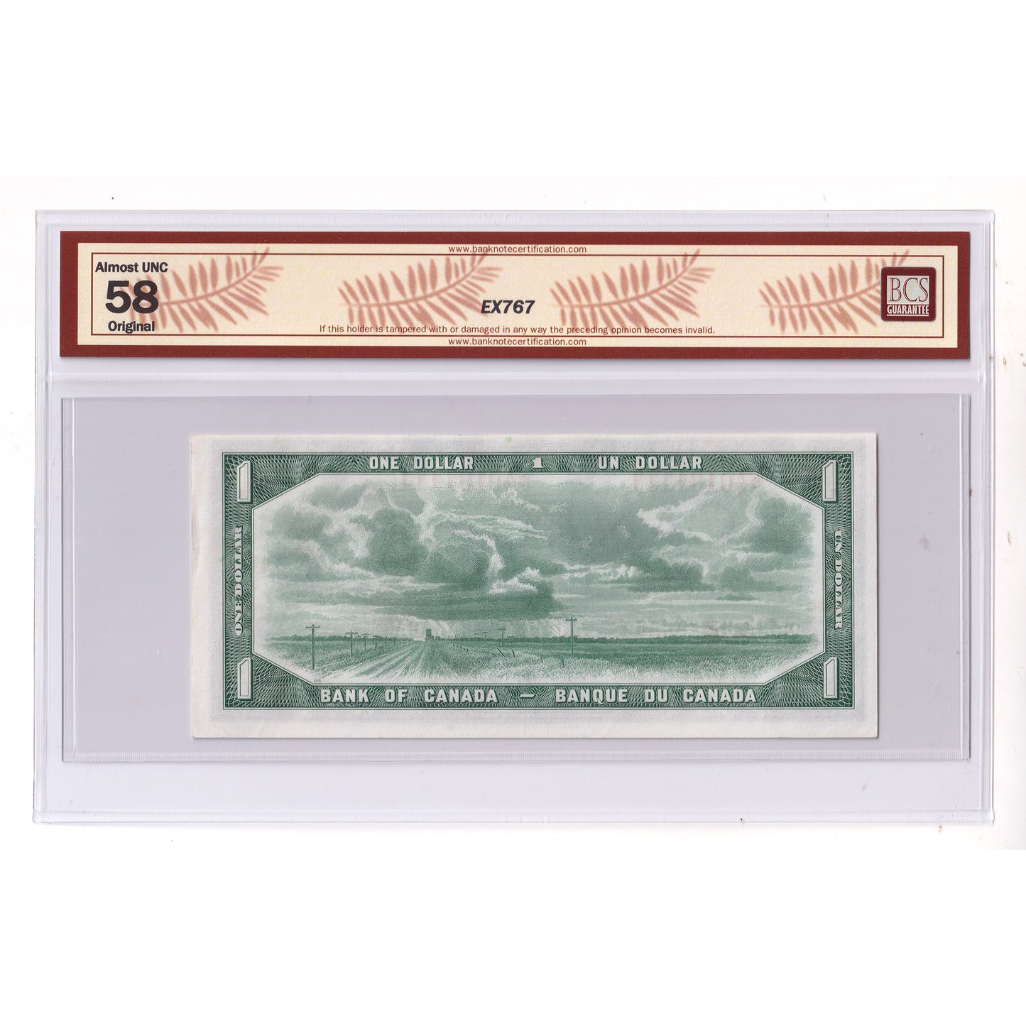 BC-37bA 1954 Canada $1 B-R, Modified Portrait, Rep., *A/A BCS Cert. AU58 Original (DOP)