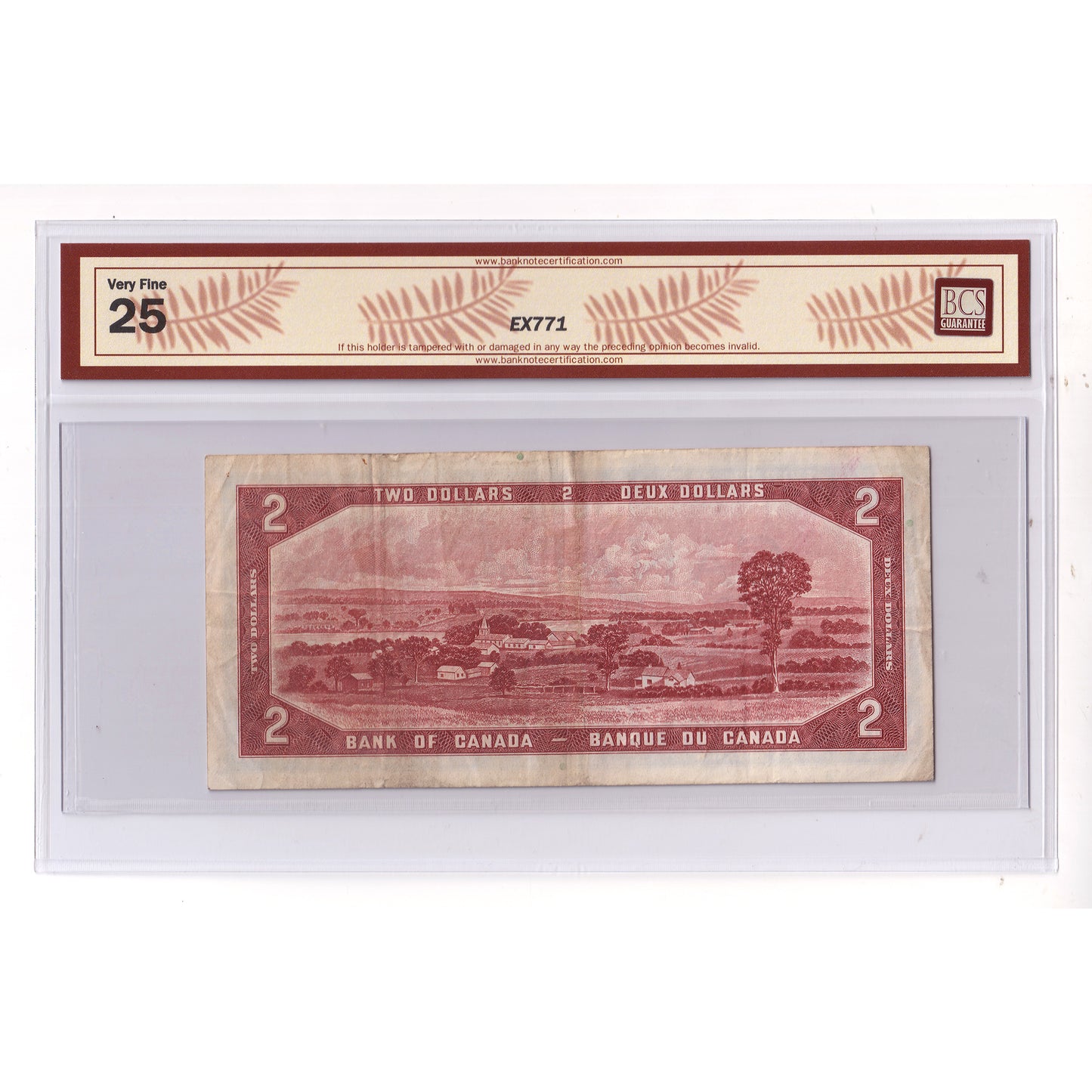 BC-30b 1954 Canada $2 B-C, Devil's Face, Changeover, I/B, BCS Certified VF25 (DOP)