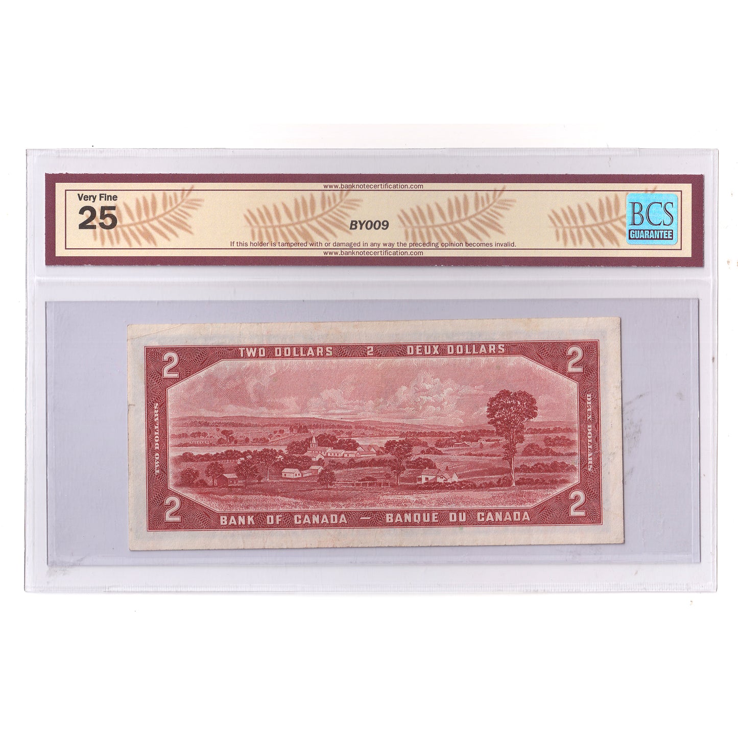 BC-30b 1954 Canada $2 B-C, Devil's Face, Changeover, I/B, BCS Certified VF25 (Minor Tear)
