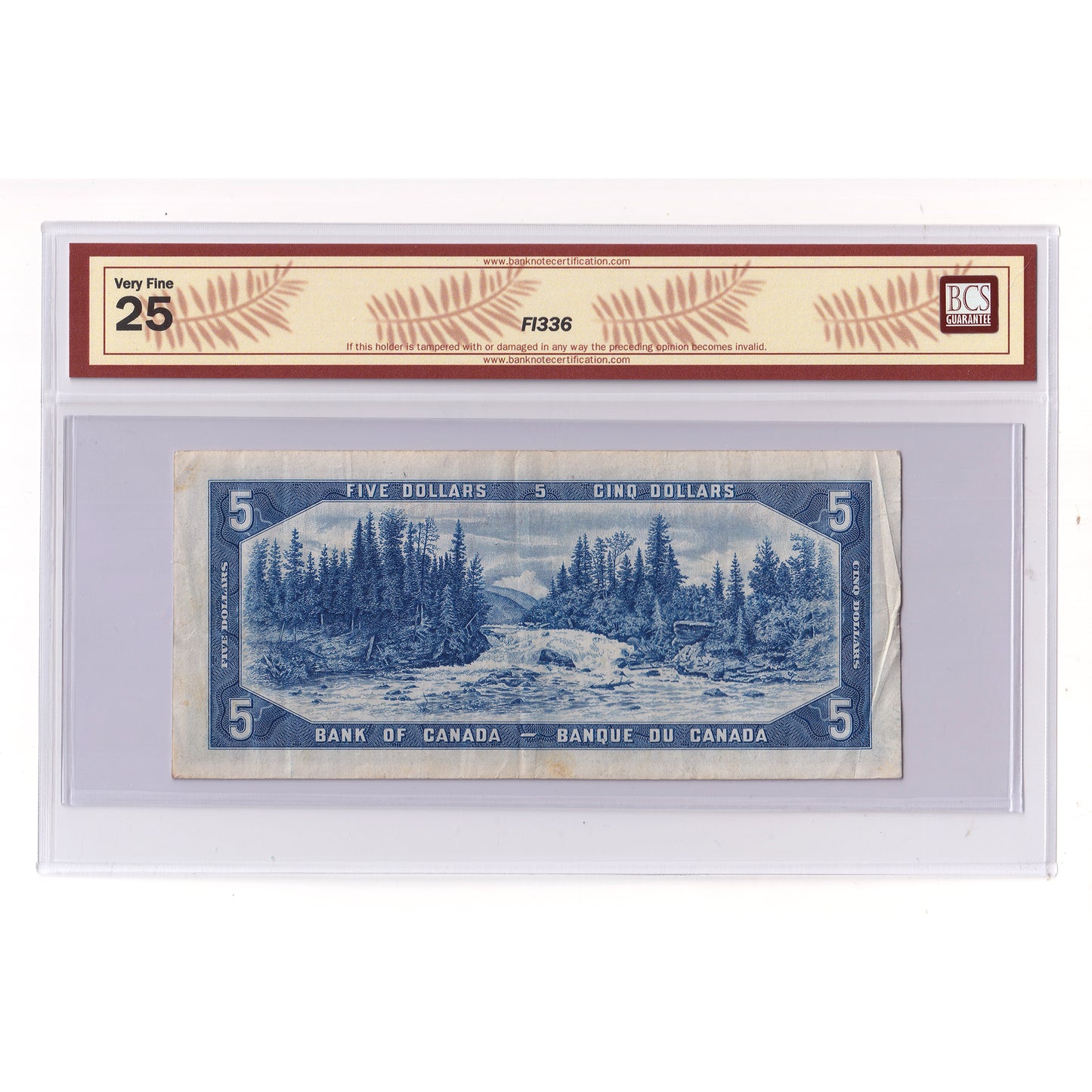 BC-39a 1954 Canada $5 Beattie-Coyne, P/C, Modified Portrait, BCS Certified VF25 (DOP)