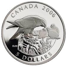 RDC 2006 Canada Peregrine Falcon & Nestlings $5 Coin & Stamp Set (Scratched Capsule)