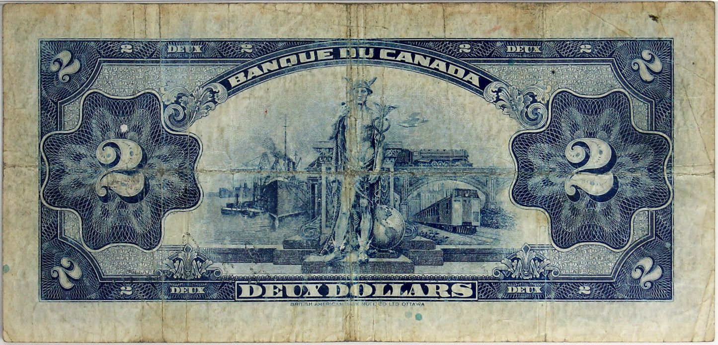 BC-4 1935 Canada $2 Osborne-Towers, French, PMG Certified VF25
