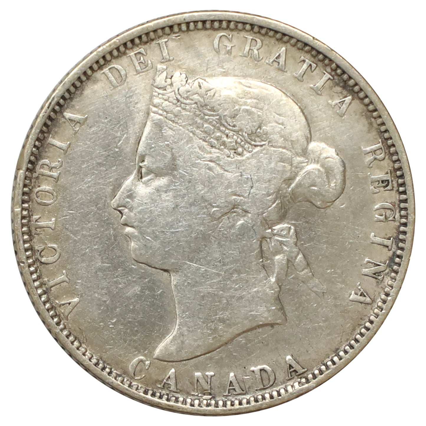 1881H Canada 25-cents F-VF (F15) Scratched, marks, or impaired
