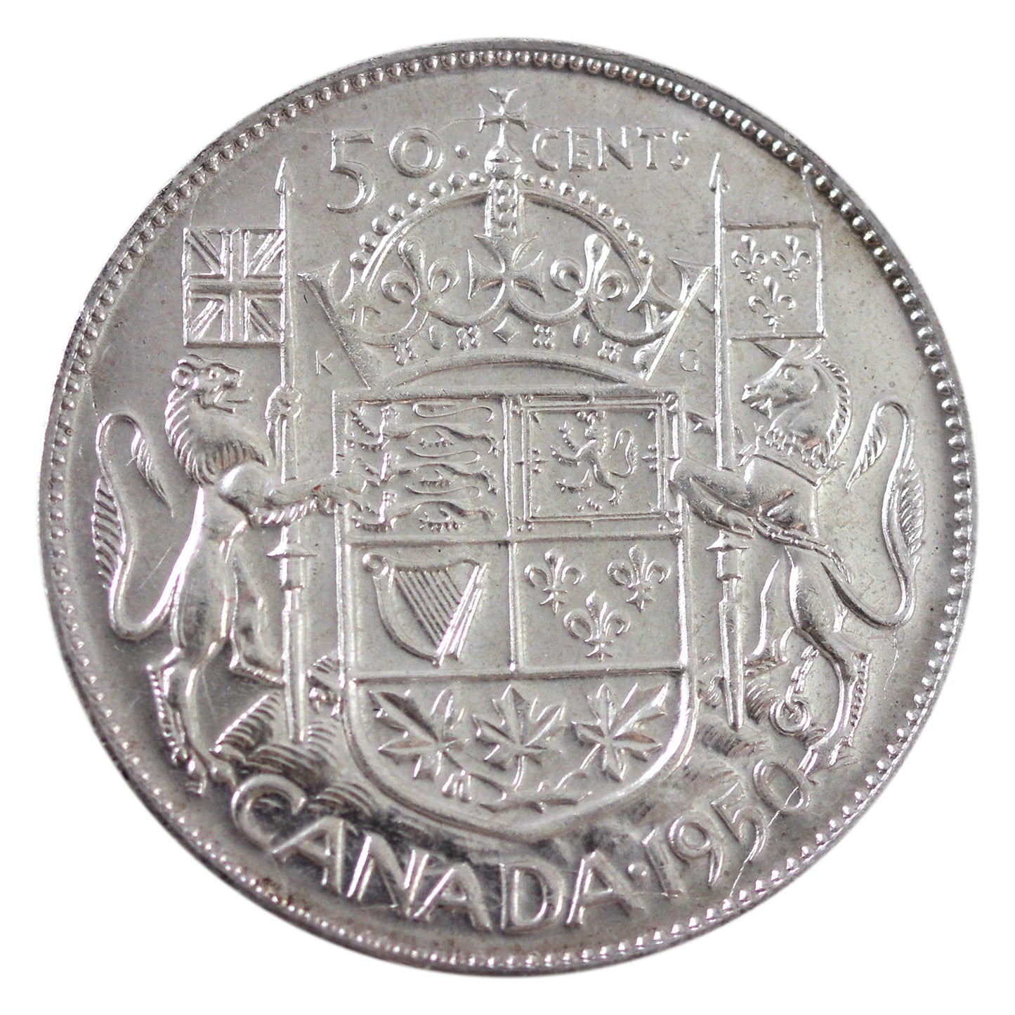 1950 No Design Canada 50-cents ICCS Certified MS-64
