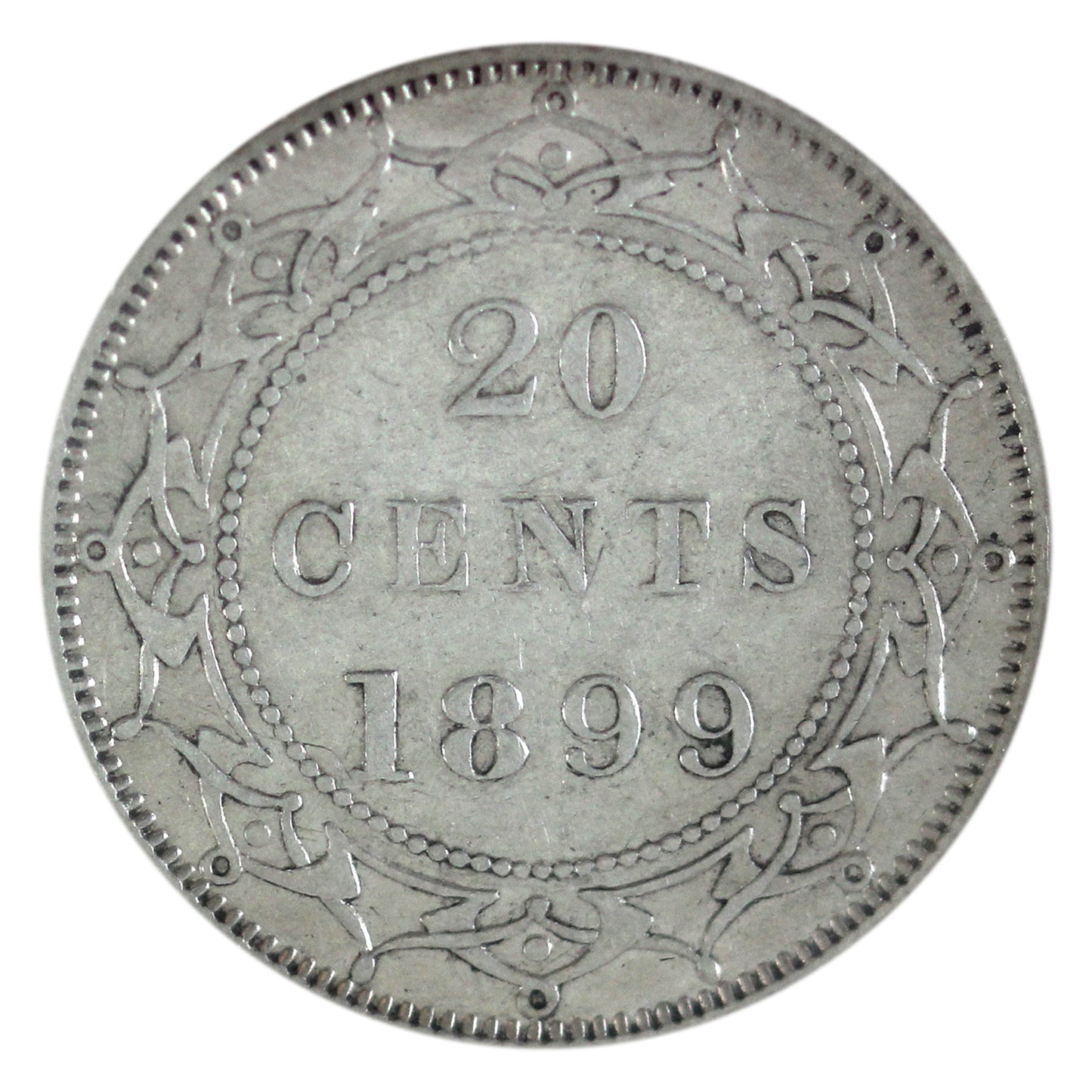 1899 Large 9's Newfoundland 20-cents ICCS Certified EF-45