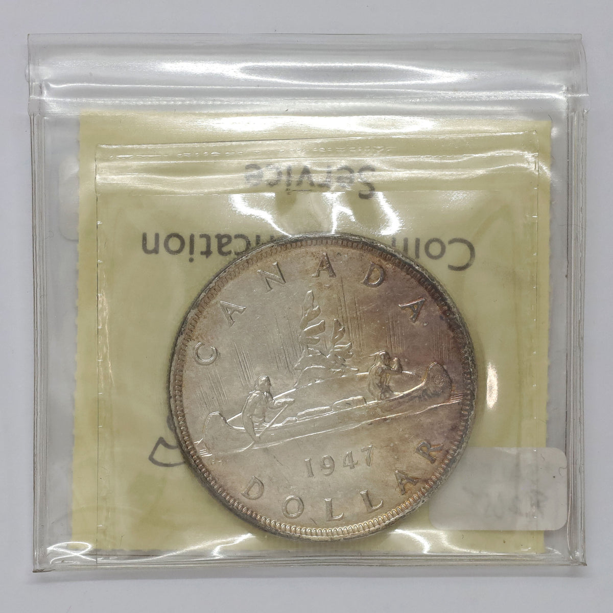 1947 Pointed 7 4xHP Canada Dollar ICCS Certified EF45 (lightly toned)