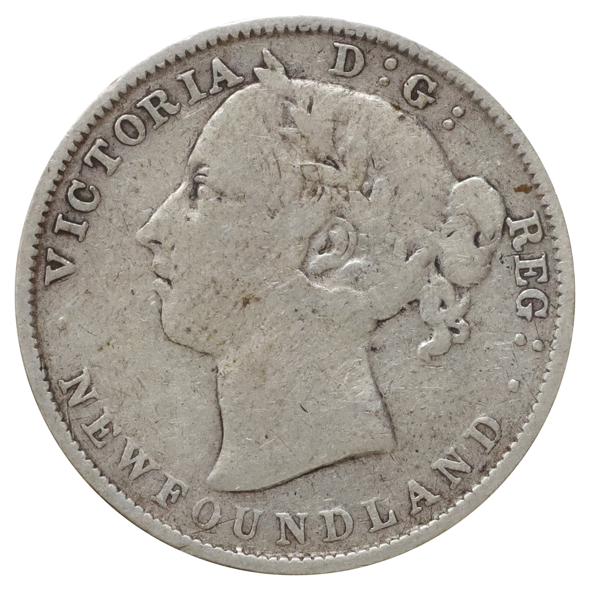 1900 Newfoundland 20-cents Very Good (VG8) Scratched, marks, or impaired
