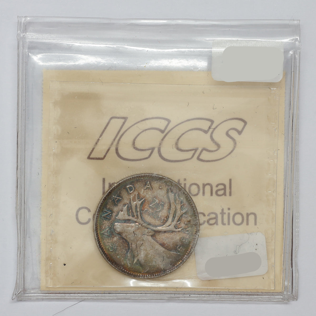 1938 Canada 25-cents ICCS Certified MS65 (toned)