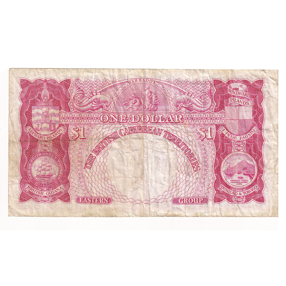 British Caribbean Territories 1959 1 Dollar Note, Pick #7c, VF-EF (DOP)