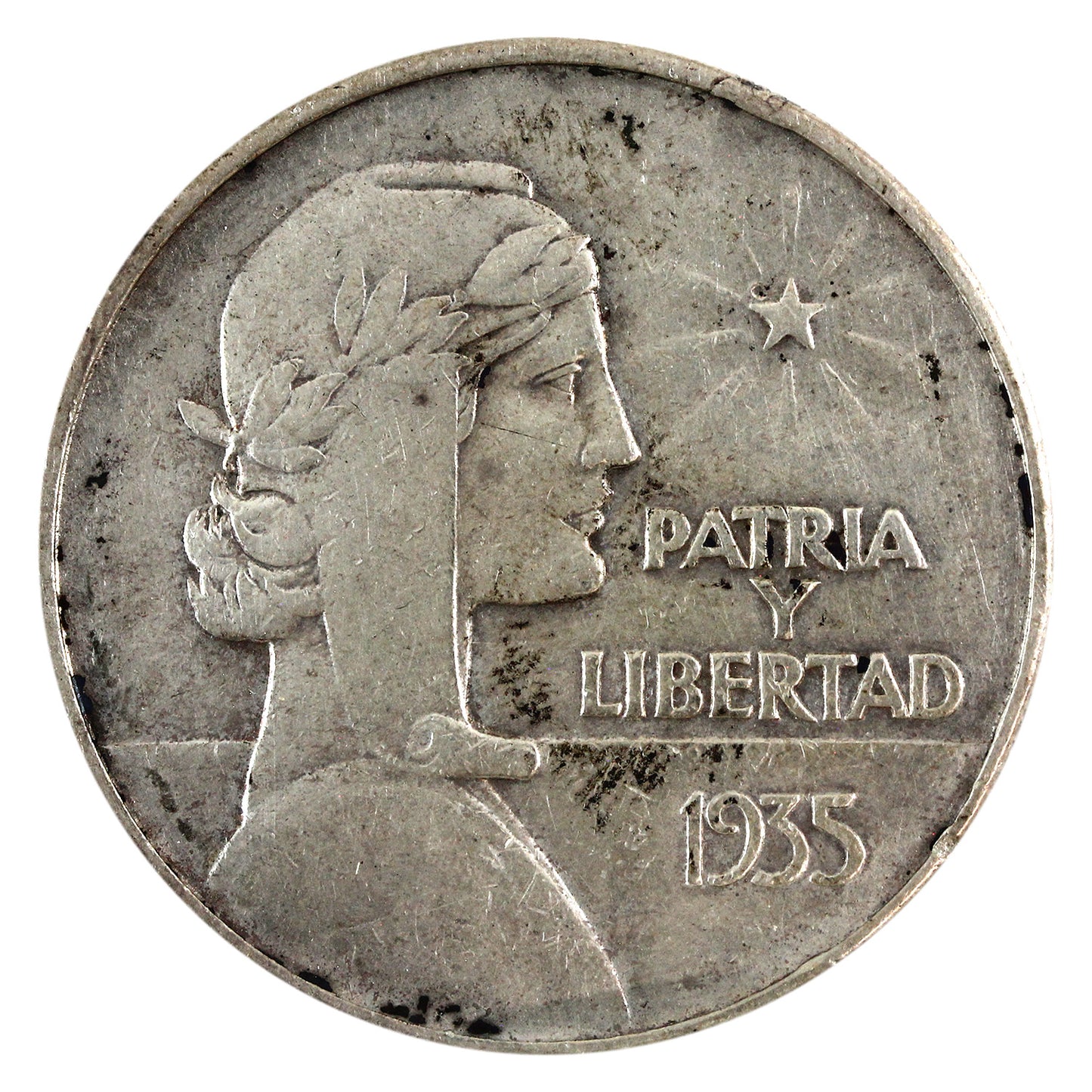 Cuba 1935 1 Peso Almost Uncirculated (AU-50) $
