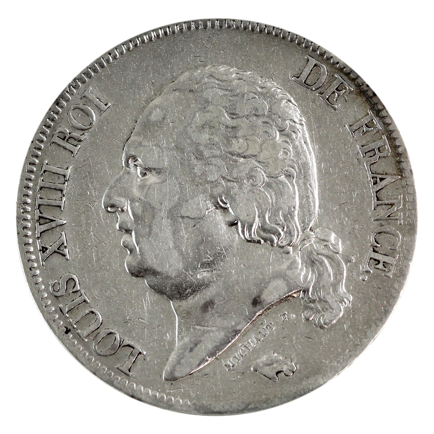 France 1824W 5 Francs Very Fine (VF20) $