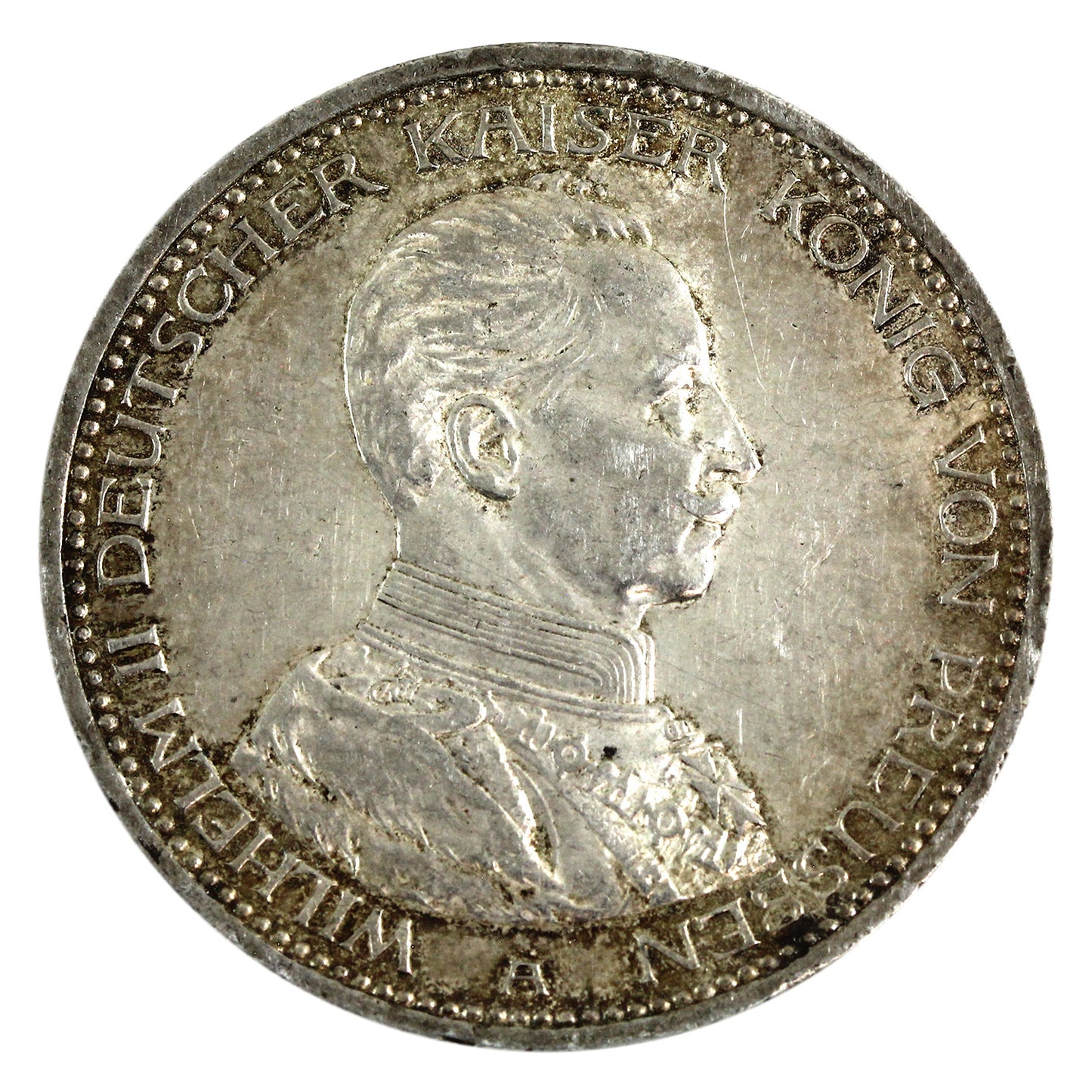 German States 1914A Prussia 1914A 5 Marks Almost Uncirculated (AU50) $