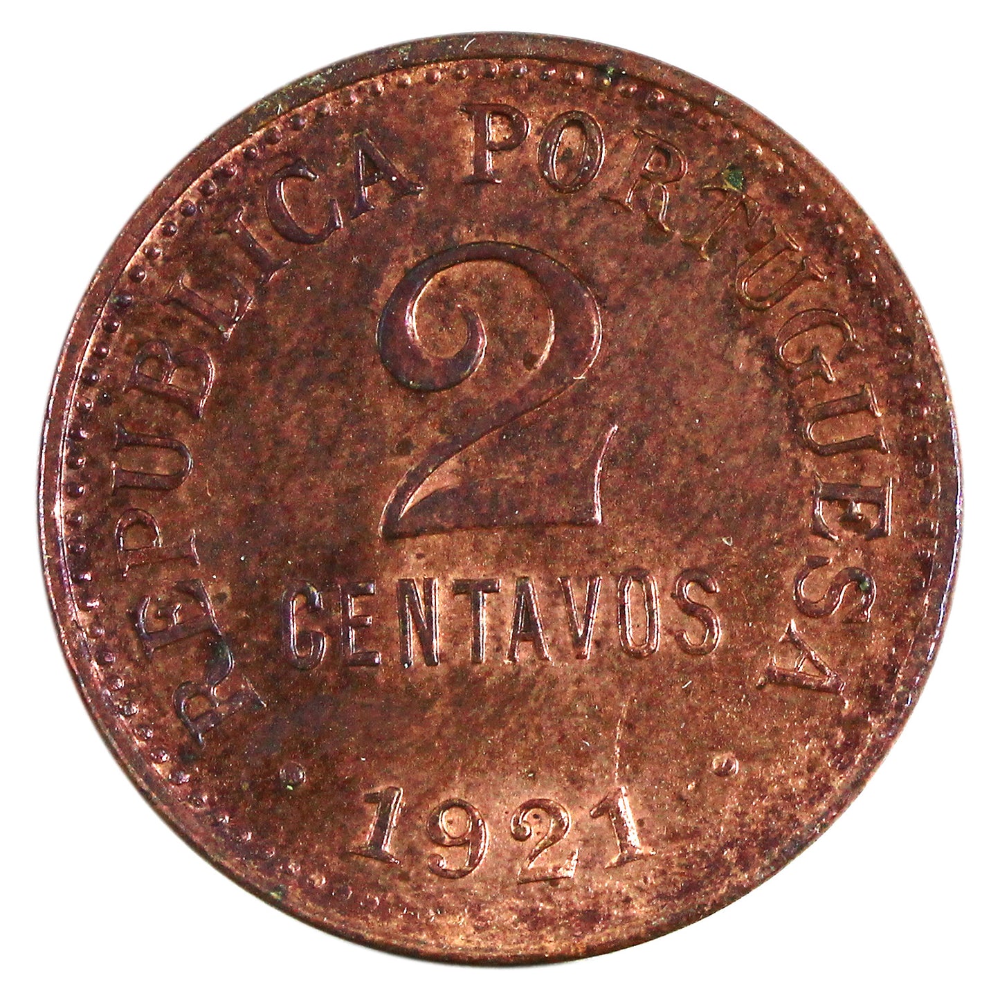 Portugal 1921 2 Centavos Uncirculated (MS60) $