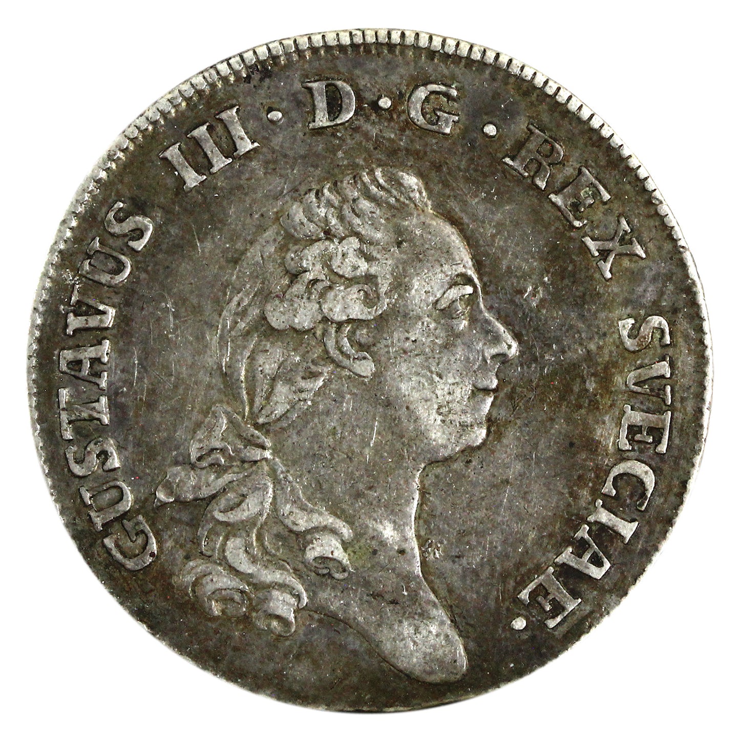 Sweden 1777OL Gustaf III 1/3 Riksdaler VF-EF (VF30) $