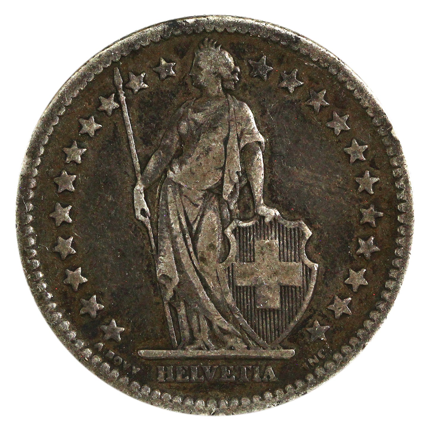 Switzerland 1879B 2 Francs F-VF (F15) $
