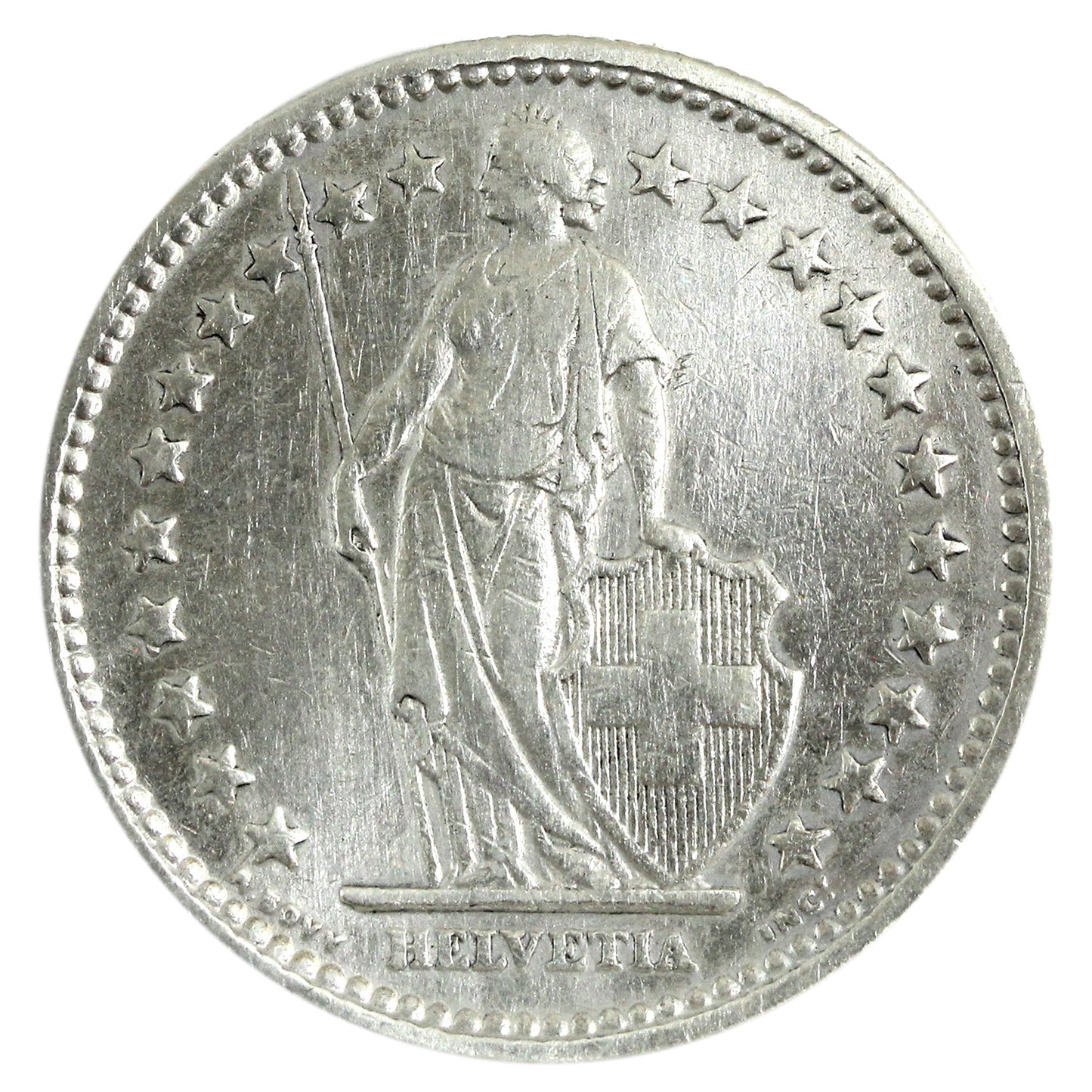 Switzerland 1910B 2 Francs VF-EF (VF30) $