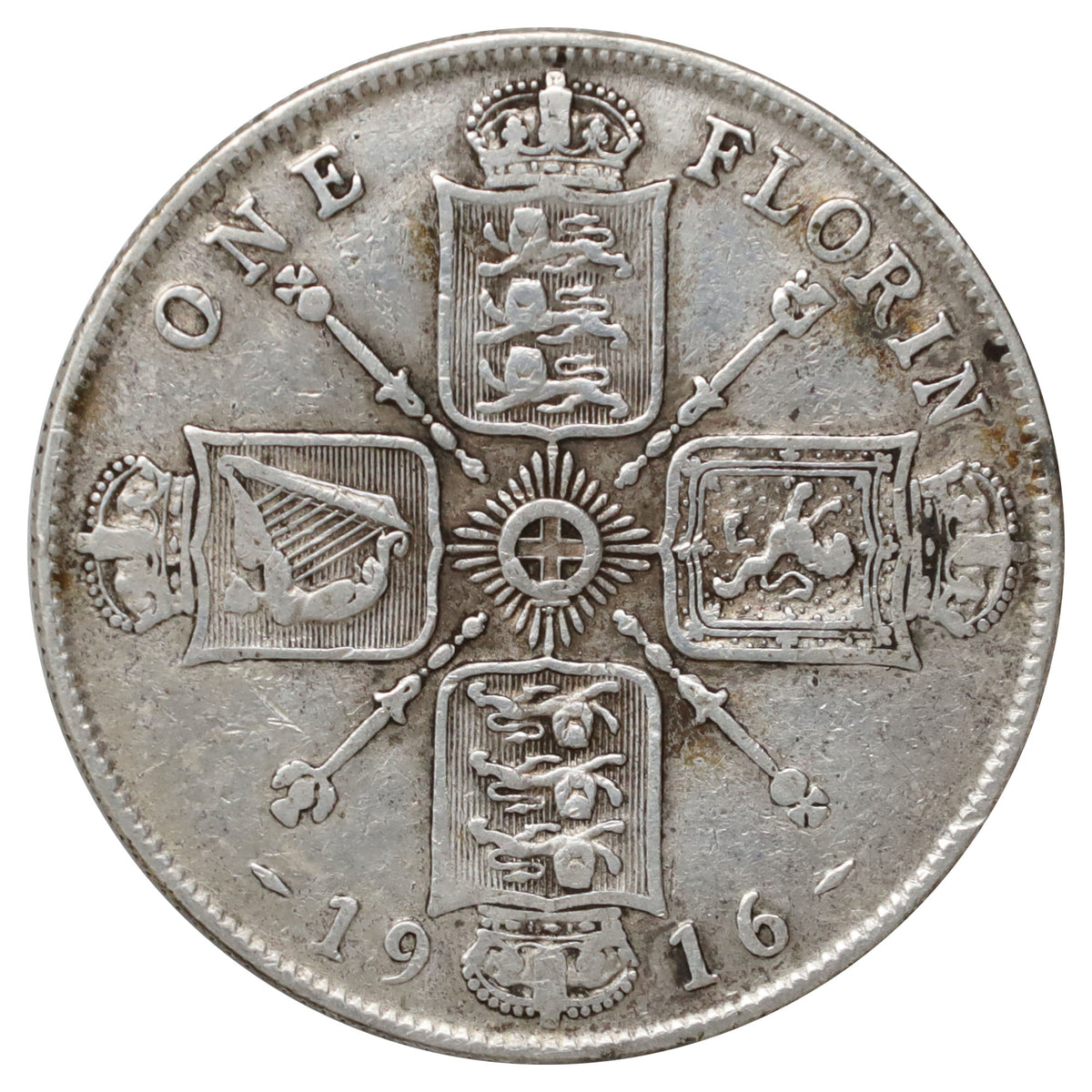 Great Britain 1916 Florin Very Good (VG8)