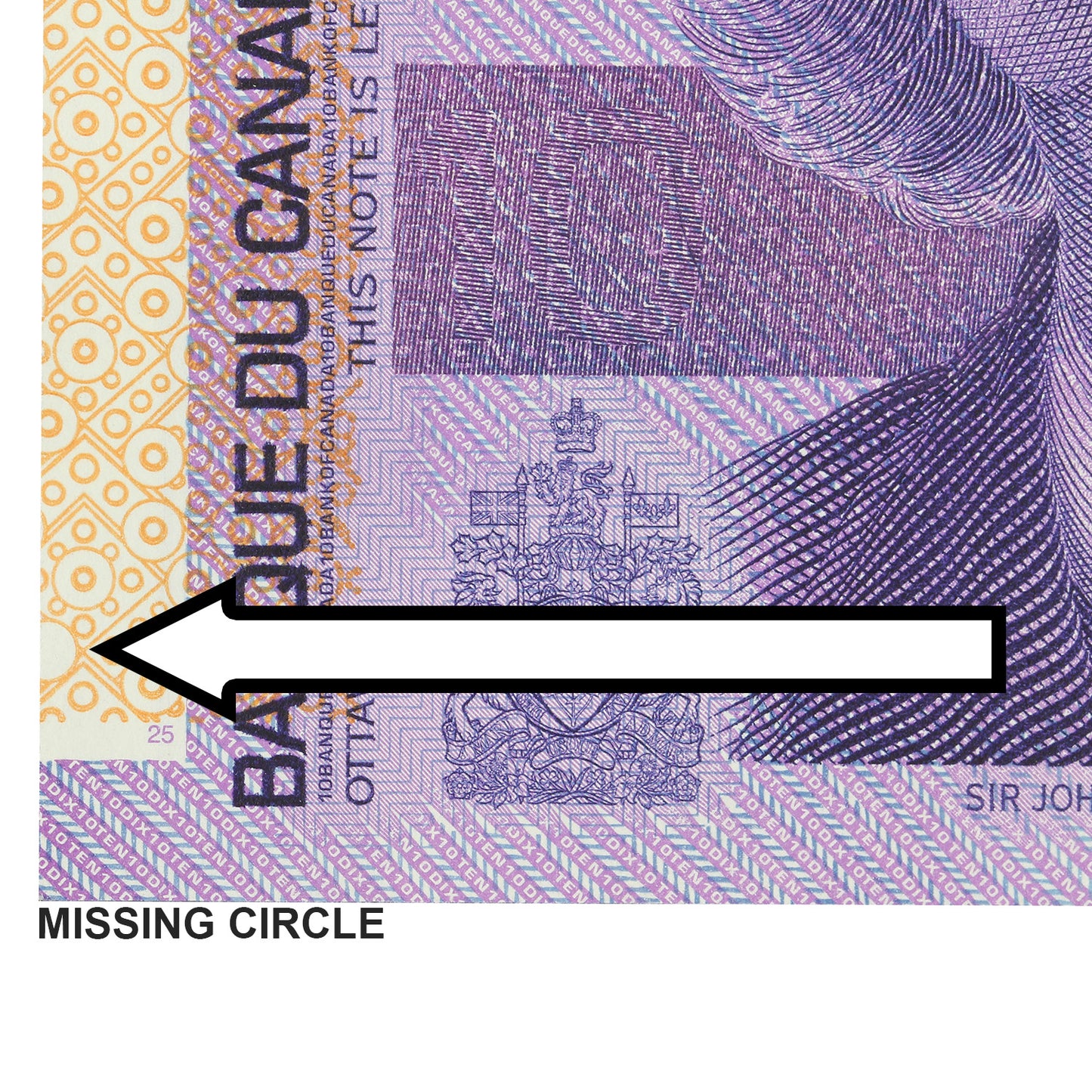 BC-63b 2001 Canada $10 K-D, Missing Circle, Changeover, FEE BCS Certified GUNC65 Orig.