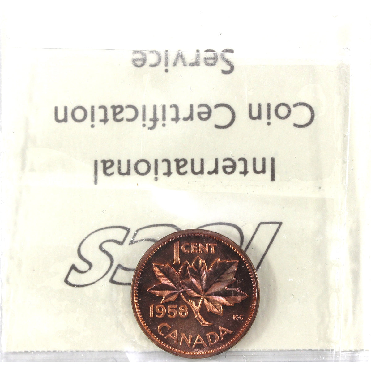 1958 Canada 1-cent ICCS Certified PL-66 Red