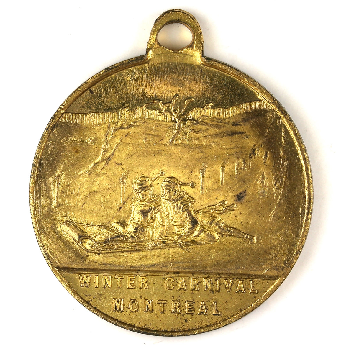 EQCC-153 Montreal Winter Carnival Gilt Brass Medallion, Uncirculated (MS60)