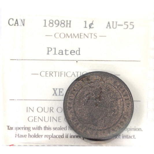 1898H Canada 1-cent ICCS Certified AU55 (Plated)