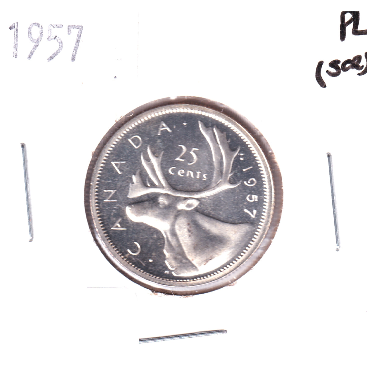 1957 Canada 25-cents Proof Like (Scratched)