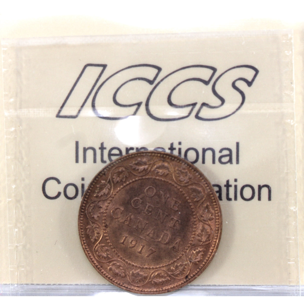 1917 Canada 1-cent ICCS Certified MS63 Red & Brown