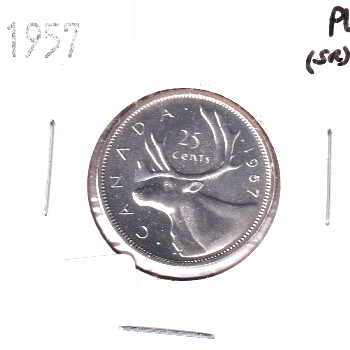 1957 Canada 25-cents Proof Like (Scratched)
