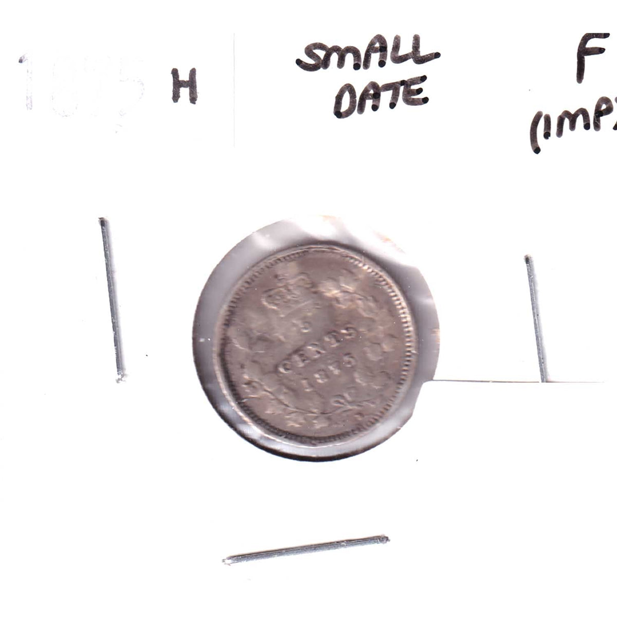 1875H Small Date Canada 5-cents Fine (F12) Impaired