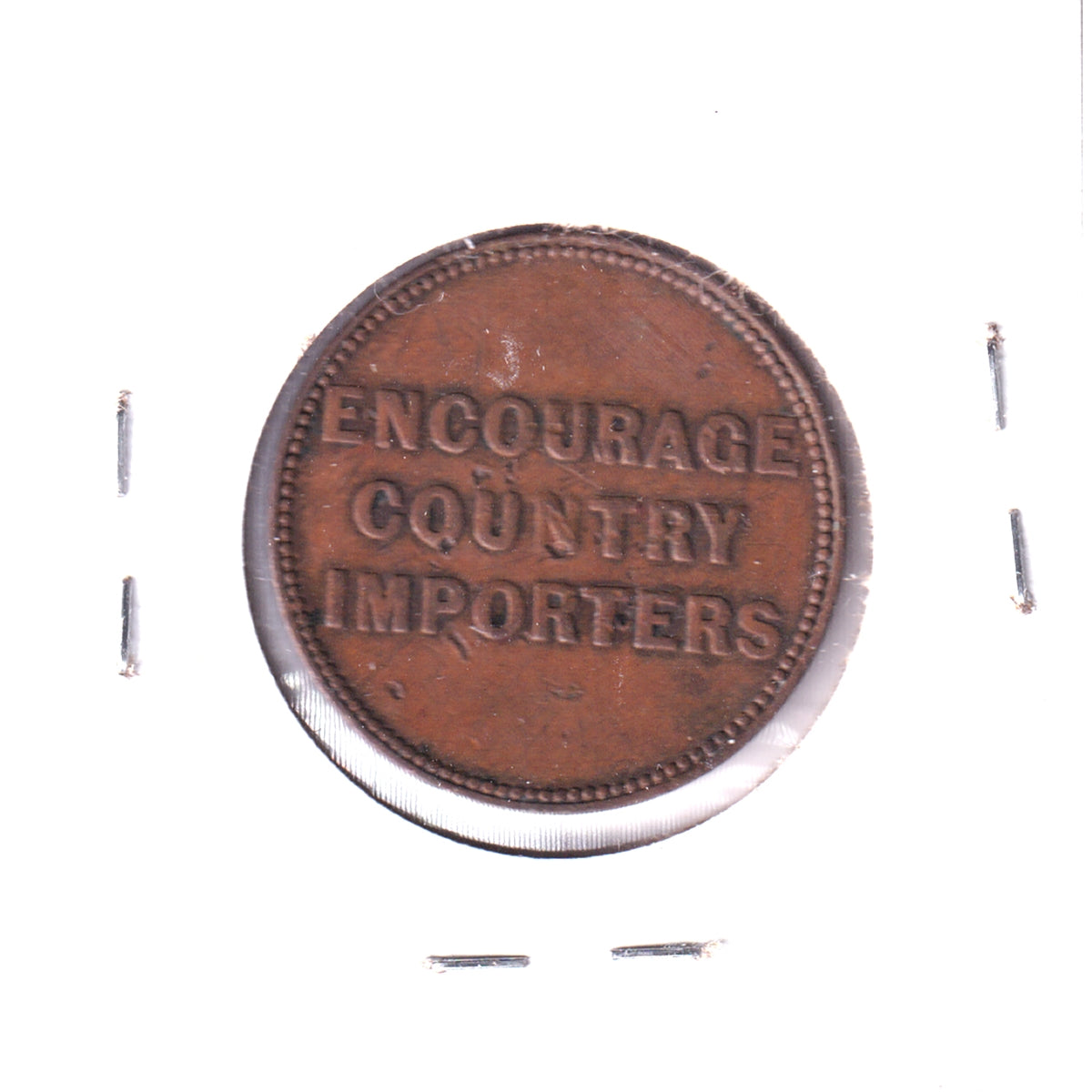 MT-5 Robert Purves Cheap Family Store Token (c. 1855-1870) VF-EF (VF30) Impaired