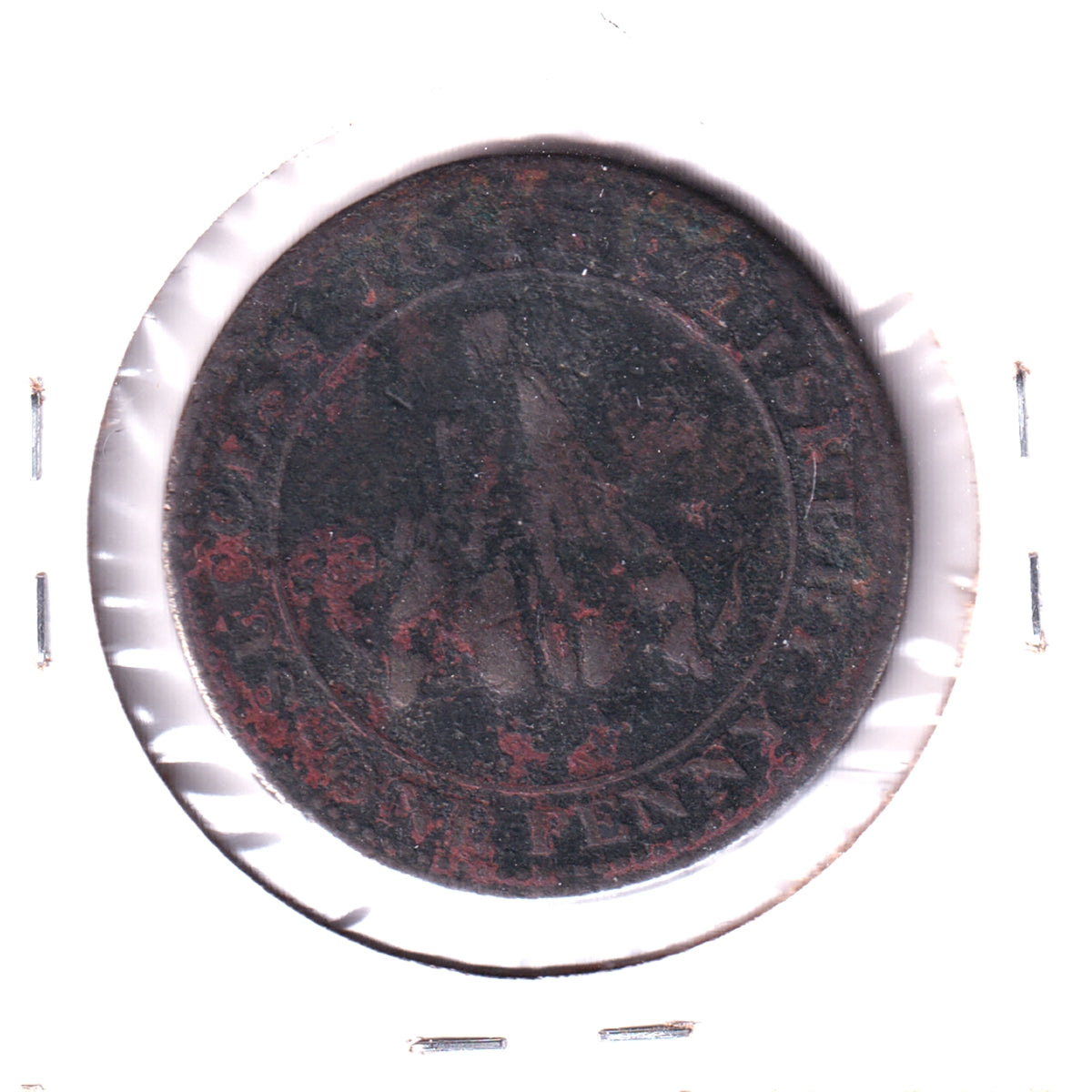 LC-1 1815 Lower Canada Magdalen Island Penny Token F-VF (F15) Corrosion