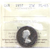 1957 Canada 25-cents ICCS Certified PL-65