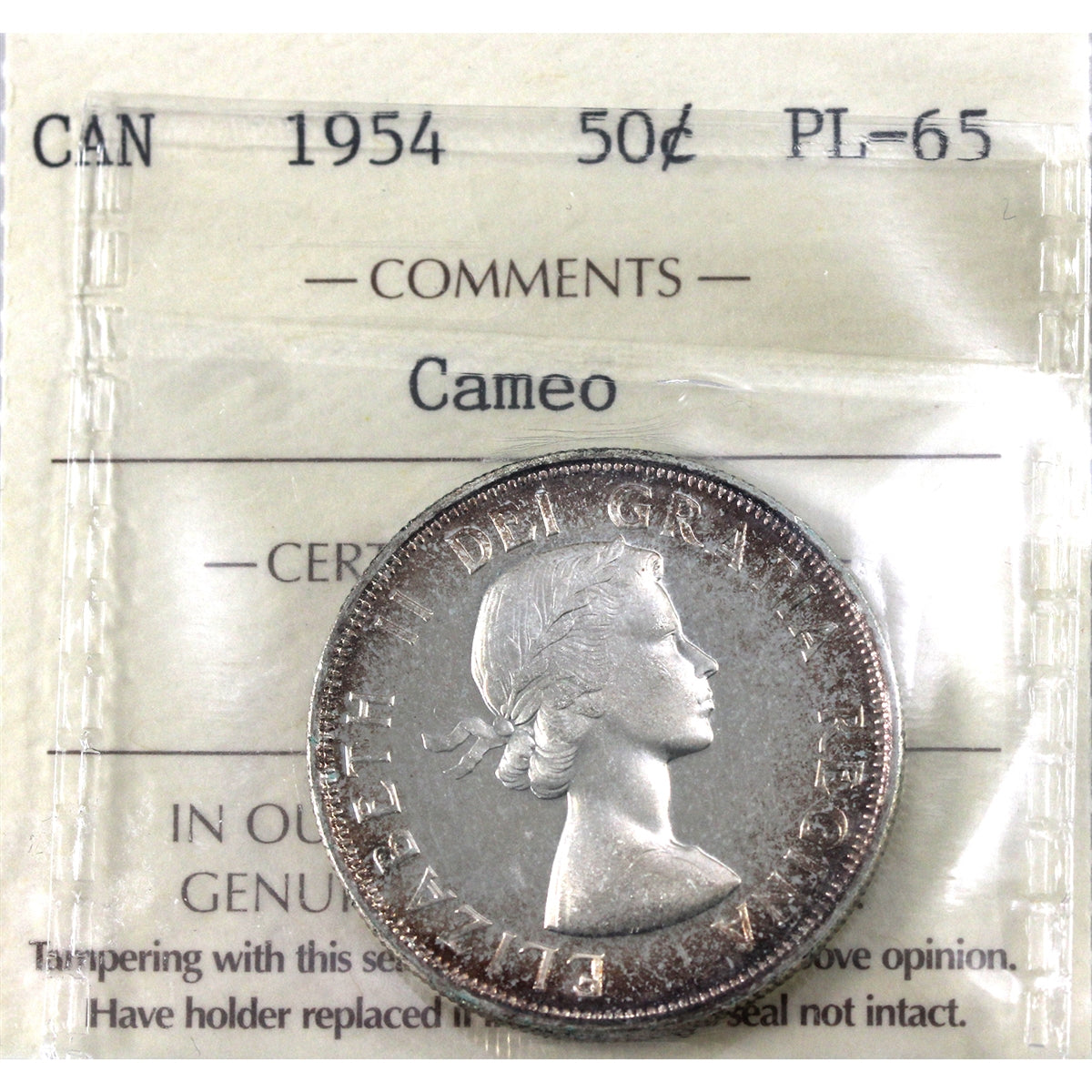 1954 Canada 50-cents ICCS Certified PL65 Cameo
