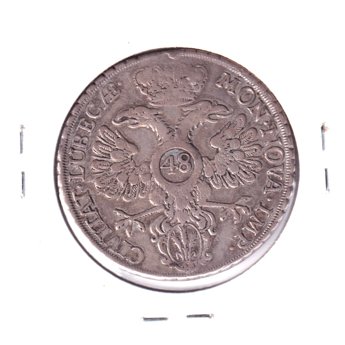 German States 1752JJJ Lubeck 48 Schilling VF-EF (VF30) Scratched