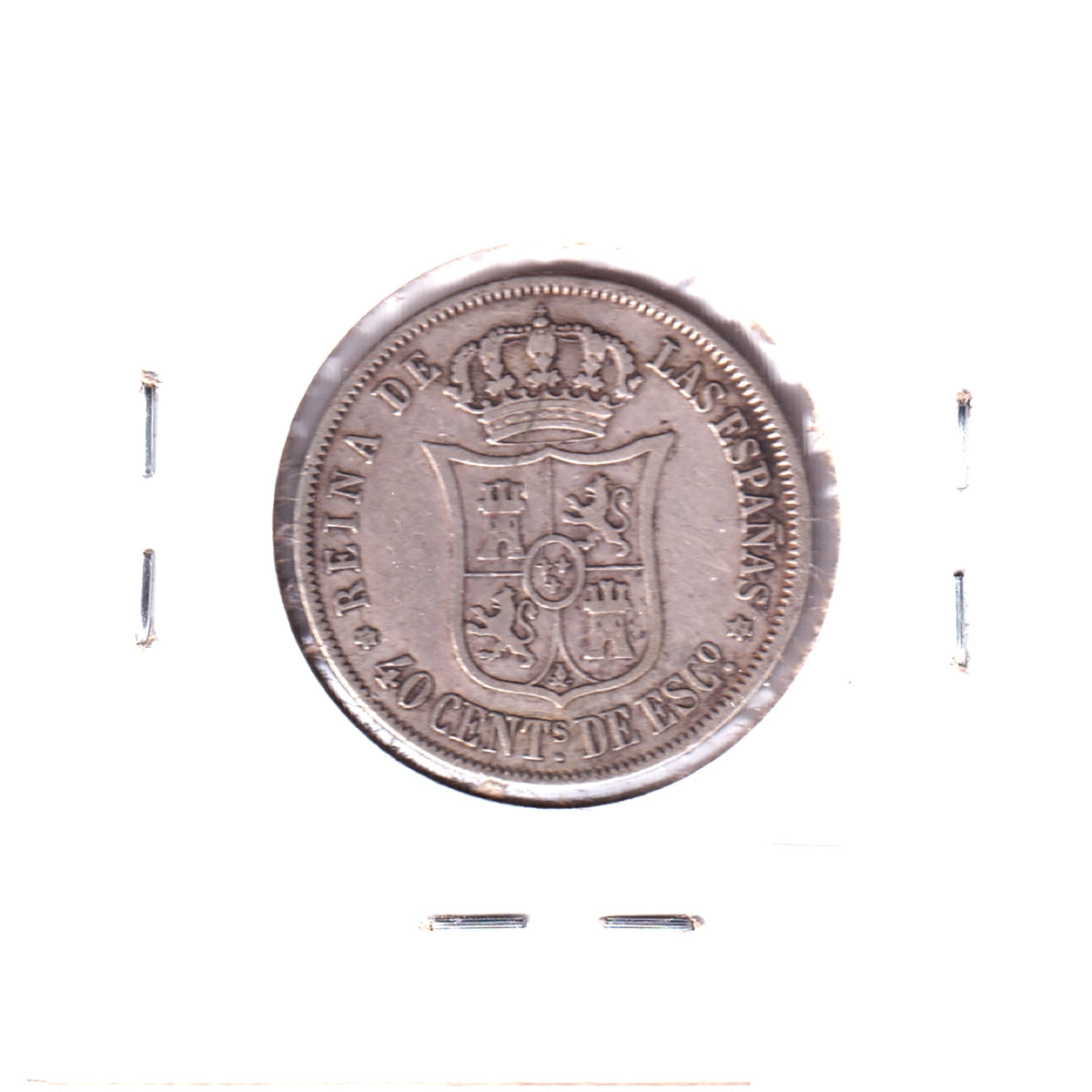 Spain 1868 40 Centimos VF-EF (VF-30)